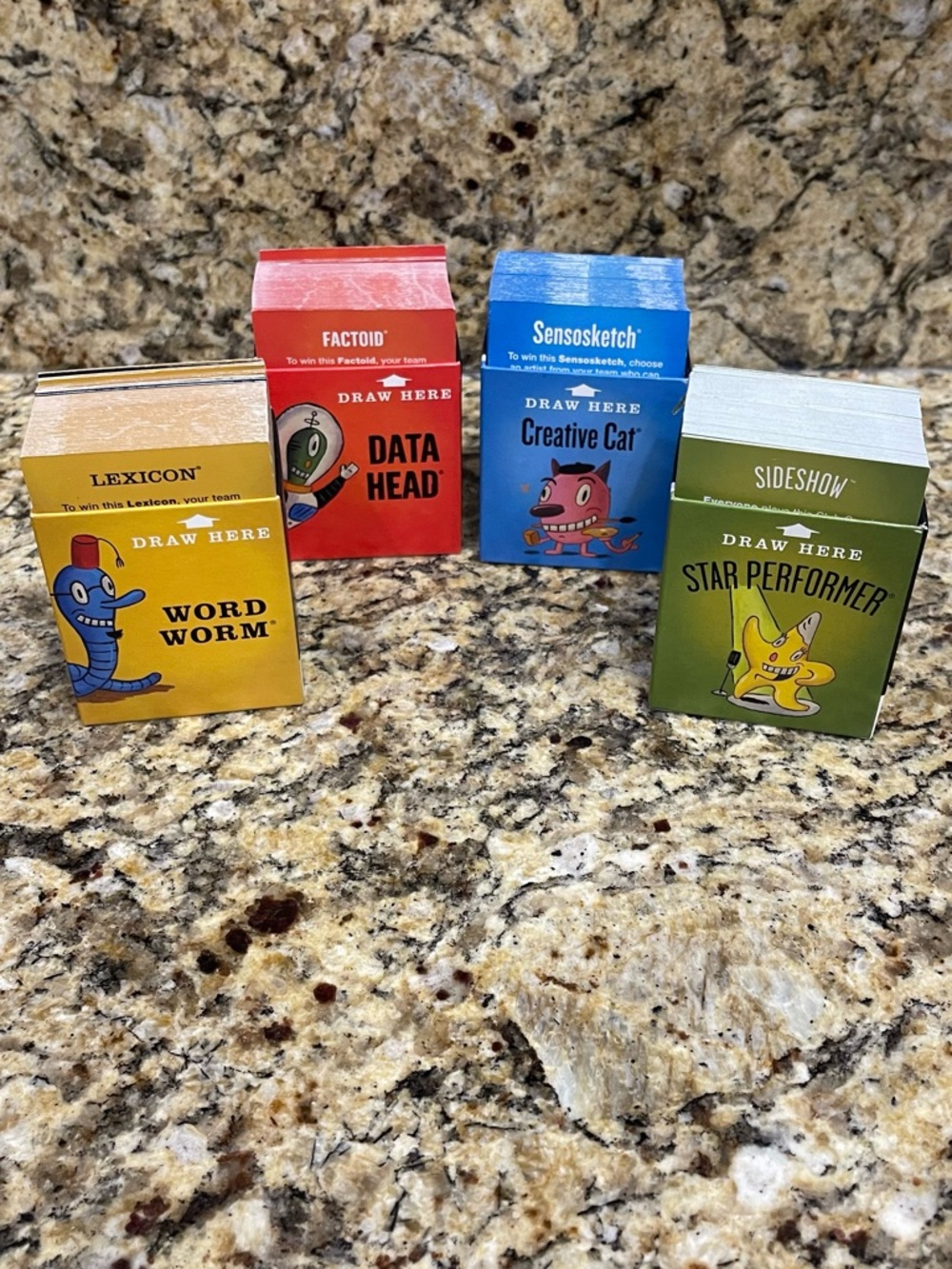 Cranium Wow Set of 4 Drawing Game Card Packs-replacement game pieces